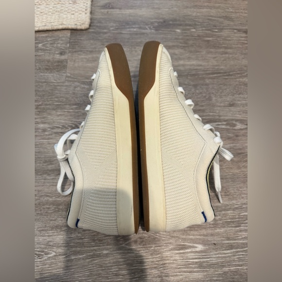 Rothy's The Lace Up sneakers in a cream/vanilla color with gum outsoles - Picture 11 of 12